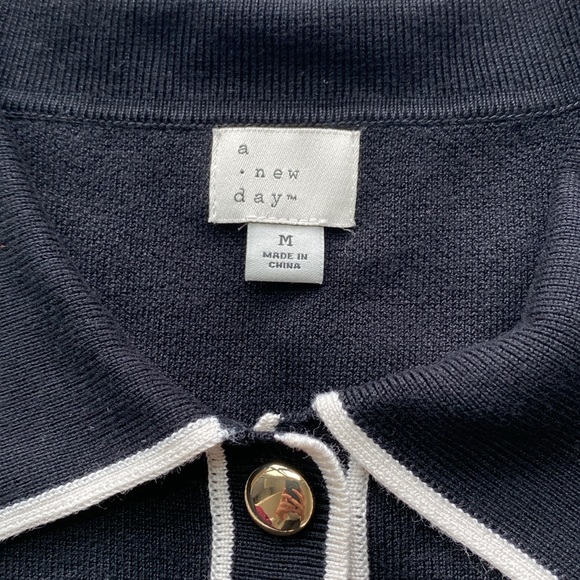 EUC | a new day Polo Knit Top with White Trim - Picture 7 of 11